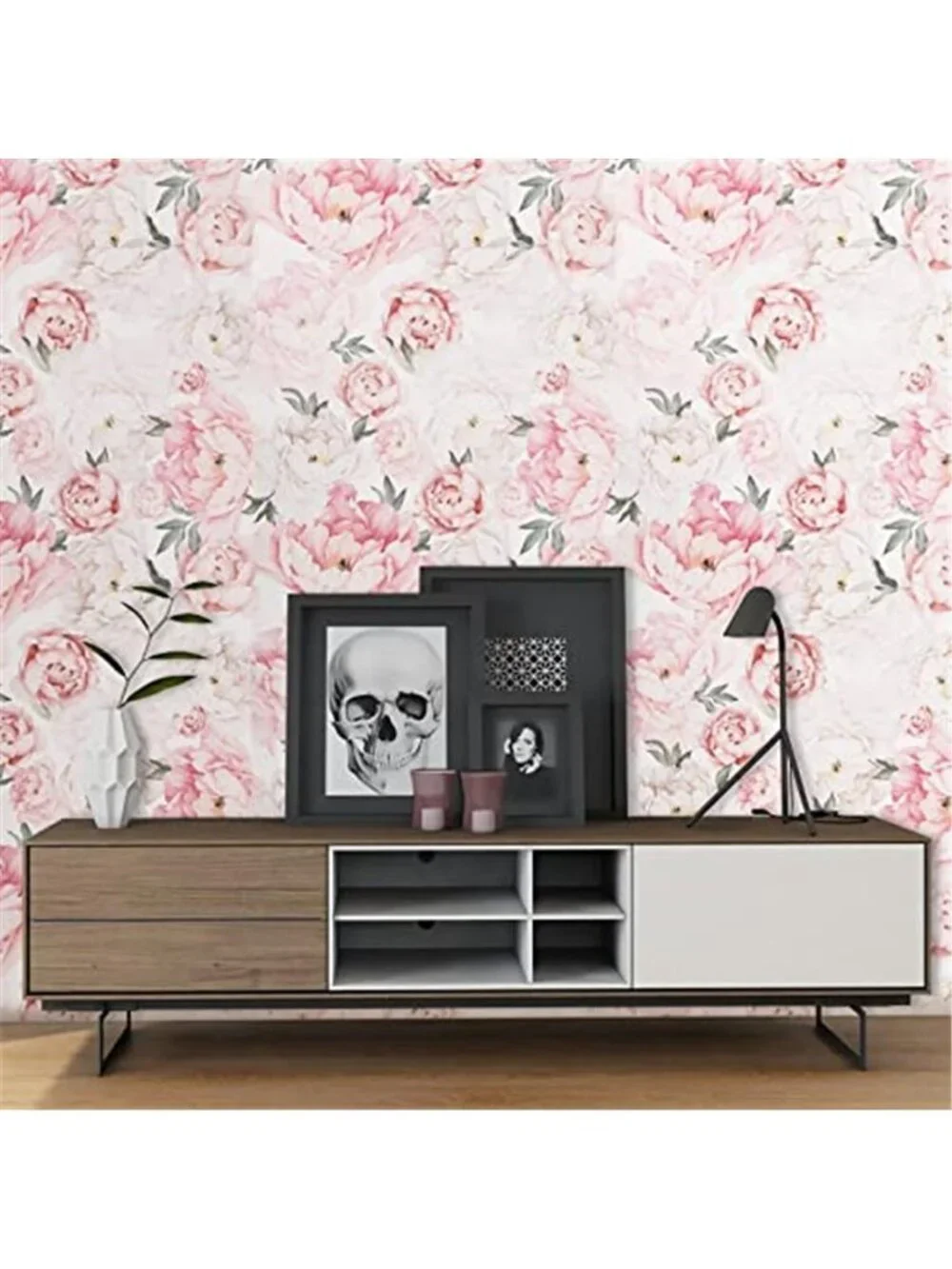Pink Floral Peel and Stick Wallpaper Self Adhesive Removable Contact Paper Vinyl